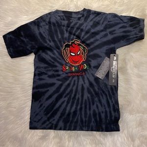Av couture Tye Dye Jamaica Spider-Man t-shirt new with tags size 6-8 Medium